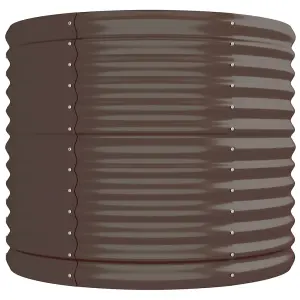 Berkfield Garden Planter Powder-coated Steel 296x80x68 cm Brown