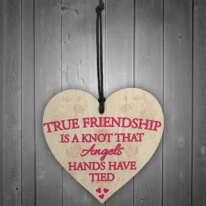 Red Ocean True Friendship Knot Angels Best Friend Gifts Hanging Plaque Friends Home Sign