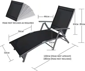 2x Reclining Sun Loungers Garden Furniture