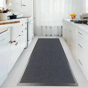 Heavy Duty Rubber Non-Slip Absorbent Barrier Mat - Black 60 x 150cm Indoor & Outdoor