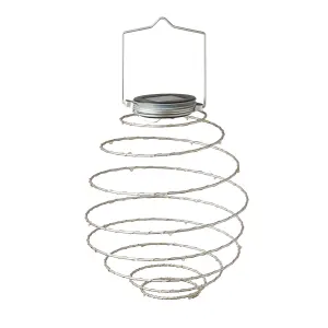 Solar Spiral Solar-powered Warm white LED Outdoor String lights, Pack of 4