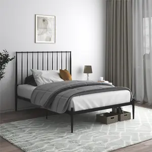 Giulia Modern Metal Bed Black, Double