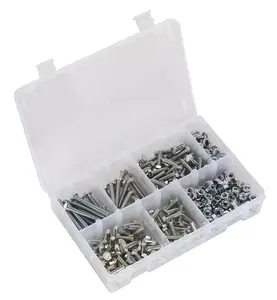 Sealey Setscrew, Nut & Washer Assortment 408pc High Tensile M6 Metric AB050SNW