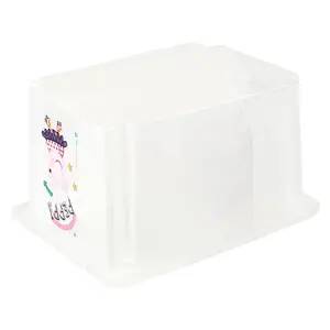 Keeeper Set of 2 Peppa Pig Turn Around Stackable Box 15 Litre with Lid - Natural Transparent