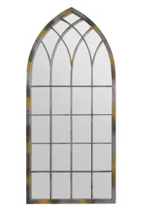 MirrorOutlet The Somerley Rustic Metal Arched Decorative Mirror 115CM X 50CM