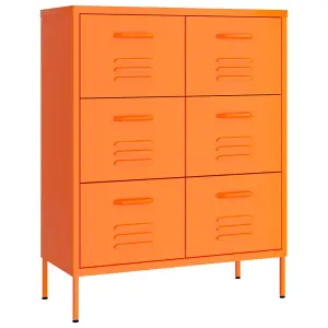 Berkfield Drawer Cabinet Orange 80x35x101.5 cm Steel