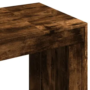 Berkfield Office Desk Smoked Oak 123.5x73.5x75 cm Engineered Wood