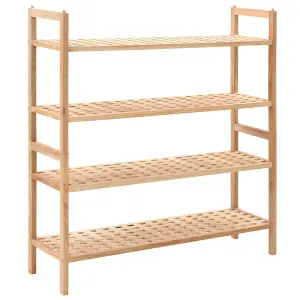 Berkfield Shoe Rack Solid Walnut Wood 69x26x81 cm