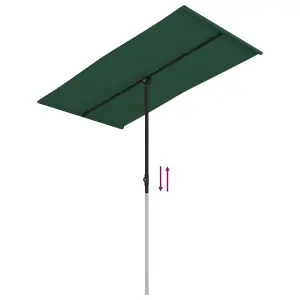 Berkfield Outdoor Parasol with Aluminium Pole 180x130 cm Green