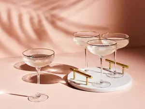 Set of 4 Champagne Saucers TOPAZ Transparent