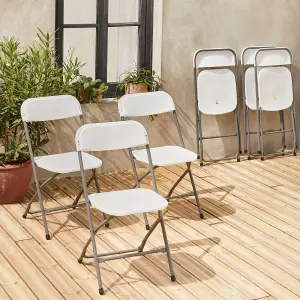 sweeek. Set of 6 folding event chairs Fiesta White 44x81x50 cm