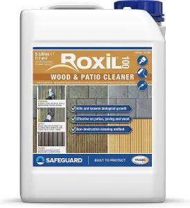 Roxil 100 Green Mould, Algae & Lichen Killer - 5L - Restore The Appearance of Your Patio, Decking, Fence or Paving