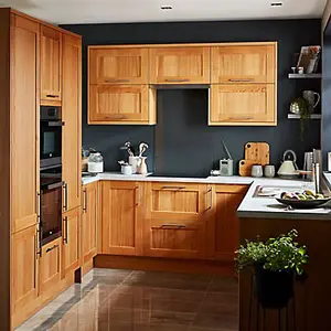 GoodHome Verbena Natural oak effect Matt natural Shaker Glazed Cabinet door (W)500mm (H)715mm (T)20mm