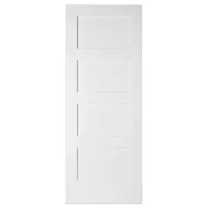 4 panel Unglazed Shaker White Internal Door, (H)1981mm (W)762mm (T)35mm