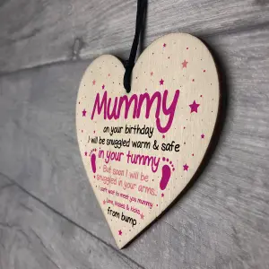 Red Ocean Mummy To Be Gifts For Birthday Wooden Heart Gifts From Bump Baby Girl Gifts