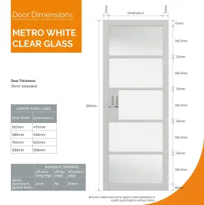 Urban Industrial Metro White Clear Glass Internal Door