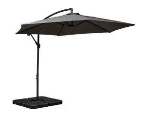 Grey 3m Standard Cantilever Powder Coated Parasol with Cross Stand