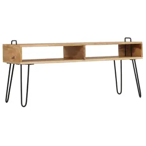 Berkfield TV Stand Solid Mango Wood 110x35x45 cm