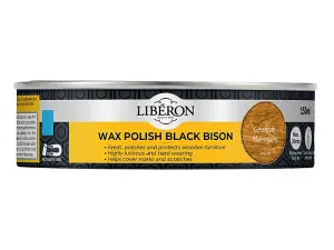 Liberon Black Bison Wax Paste for Georgian Mahogany - 150ml Premium Wood Finish