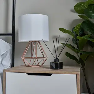 Bartelt Metal Table Lamp Copper Base/White Shade / Yes / G