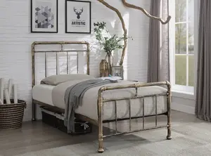 Cilcain Single 3ft Antique Bronze Metal Bed Frame