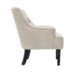 Faux Leather Suede Cream Lydia Accent Chair