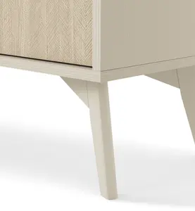 Elegant Forest TV Cabinet H520mm W1580mm D380mm in Beige & Oak Scandi - Perfect Blend of Style and Functionality