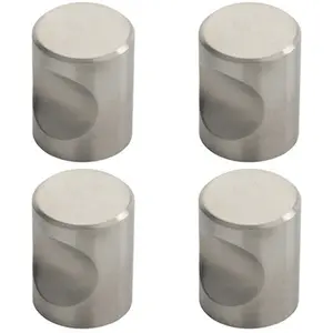 4x Cylindrical Cupboard Door Knob 20mm Diameter Stainless Steel Cabinet Handle