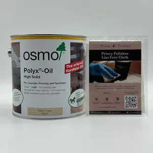 Osmo Polyx Oil Clear Matt 2.5 Litre (3062) & Free Priory Polishes Lint Free Cloth