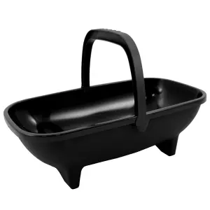 1 x Garden Trug 53cm Black Plastic Basket Plant Pot With Handle