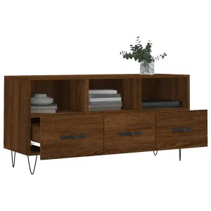 Berkfield TV Cabinet Brown Oak 102x36x50 cm Engineered Wood