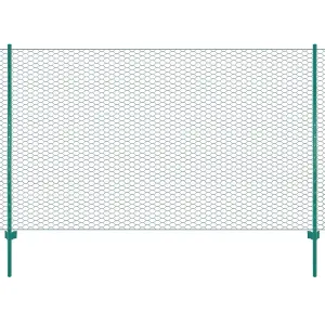 Berkfield Wire Mesh Fence with Posts Steel 25x1.5 m Green