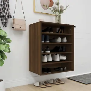 Berkfield Shoe Cabinet Brown Oak 60x35x70 cm Engineered Wood