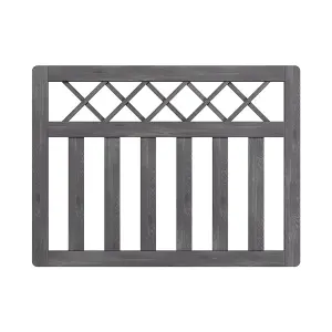 4x3 ft Outdoor Grey Cross Top Garden Wooden Gate Fence Patio Gate