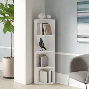 Galaviz Corner Bookcase White