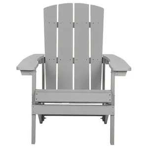 Garden Chair ADIRONDACK with Footstool Light Grey