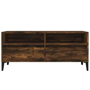 Berkfield TV Cabinet Smoked Oak 100x34.5x44.5 cm Engineered Wood