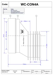 McAlpine WC-CON4A 40mm Offset Rigid WC Connector