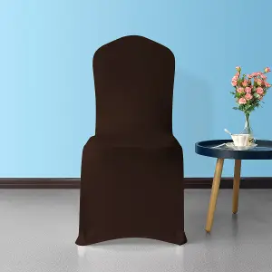 Front Flat Chair Cover for Wedding Decoration, Choclate - Pack of 1