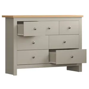 Vida Designs Arlington Grey 4+3 Drawer Chest (H)810mm (W)1115mm (D)350mm