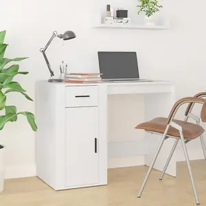 Berkfield Desk White 100x49x75 cm Engineered Wood