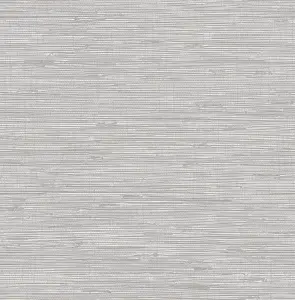 NuWallpaper NUS3340 Tibetan Grasscloth Silver Peel & Stick Wallpaper, Silver