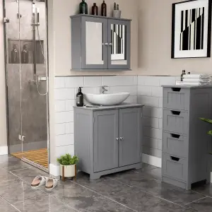 Lassic Hayle Matt Grey Freestanding Double Bathroom Sink cabinet (H) 600mm (W) 600mm