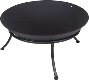 Black Melbourne Iron Cast Metal Fire Pit Bowls for Outdoor BBQ, Heating and Garden