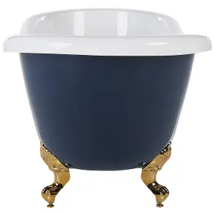 Freestanding Bath 1500 x 770 mm Blue and Gold CAYMAN