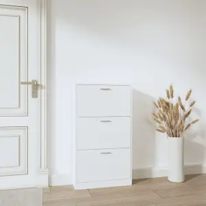 Berkfield Shoe Cabinet White 59x17x108 cm Engineered Wood