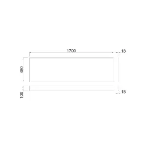 Rinse Bathrooms Modern Bathroom Calm Grey Effect 1700 mm Wooden Wrapped Front Bath Panel