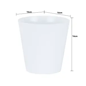 Wham Set 4 Studio 16cm Round Plastic Planter (Ice White)