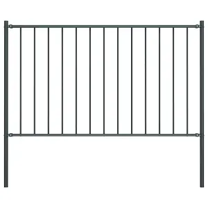 Berkfield Fence Panel with Posts Powder-coated Steel 1.7x1 m Anthracite