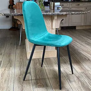 Dining Chair - Metal - L52 x W44 x H86 cm - Green/Black